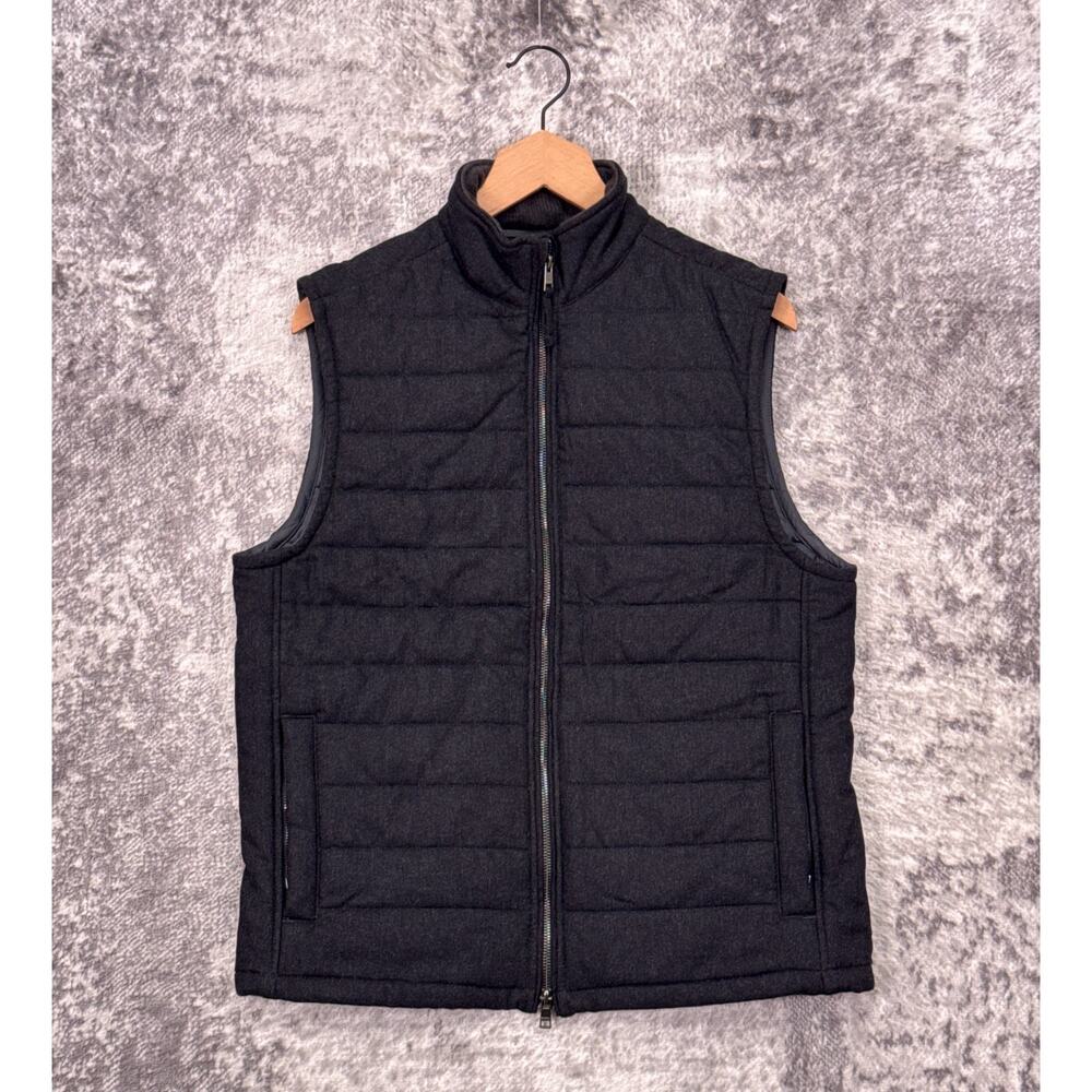 Faherty Teton Valley Wool Blend Vest Small Mens Gray Insulated Puffer